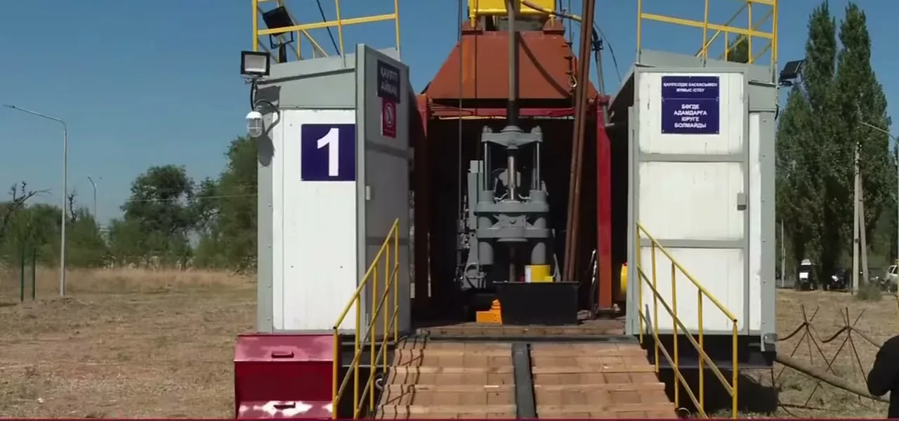 Буровая установка БПУ-1200 МК на учебном полигоне КБТУ